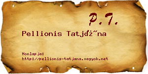 Pellionis Tatjána névjegykártya